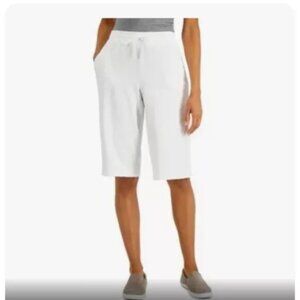 NWTS Karen Scott Petite Knit Skimmer Shorts White Petite XXL (A2)